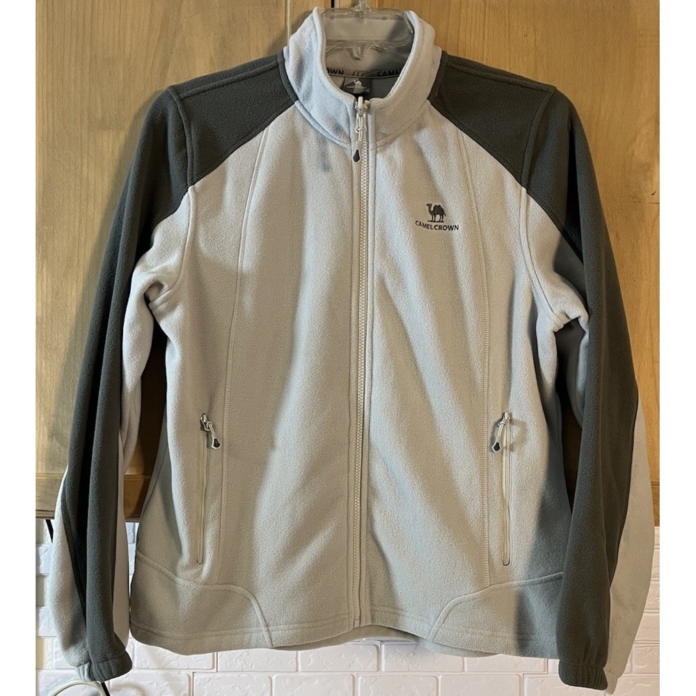 Camel Crown Jacket‎ Womens Large Gray Fleece Full Zip Active Casual Outdoor